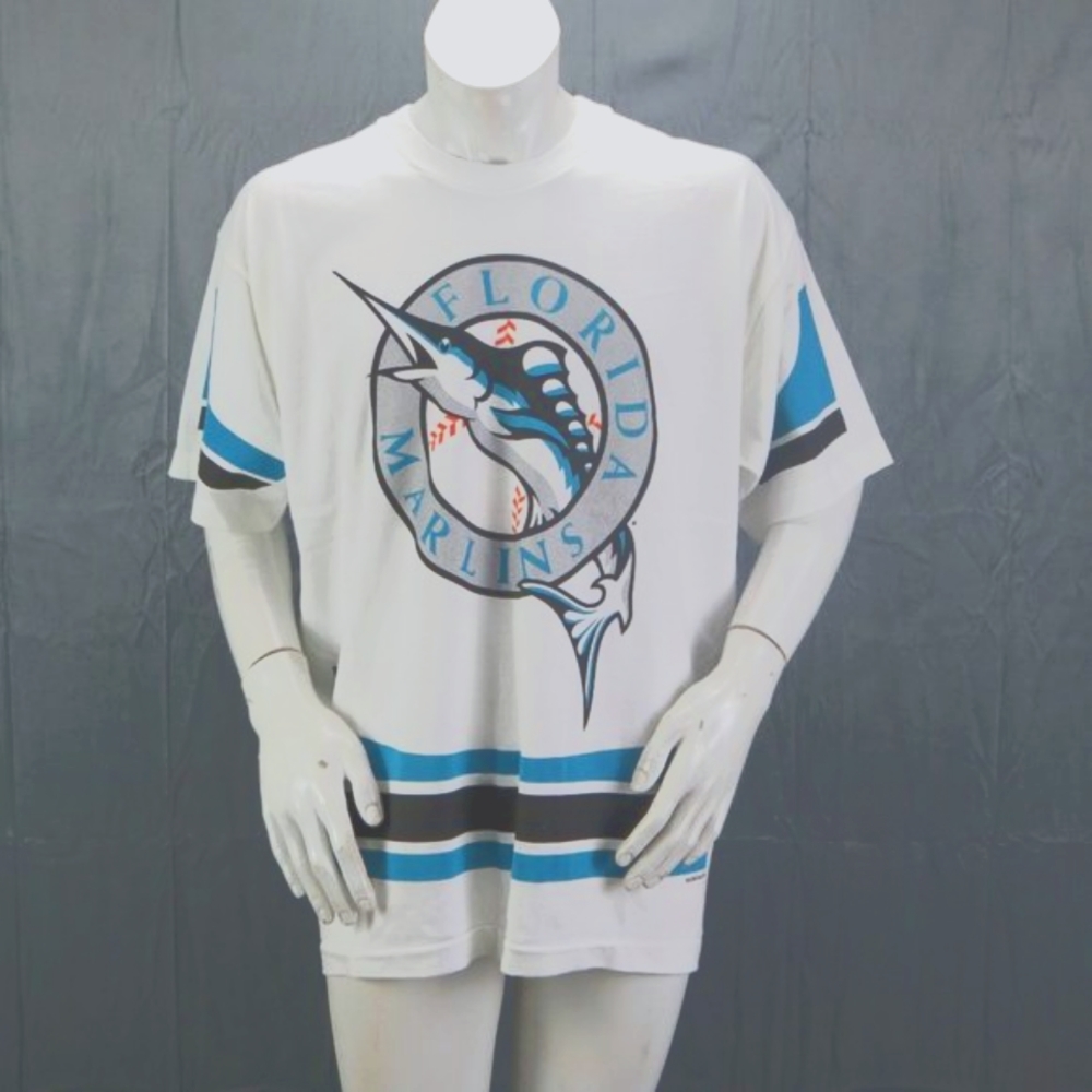 Florida Marlins Shirt (VTG) - Big Logo Print by Pro Player - Men's XL (NWT)